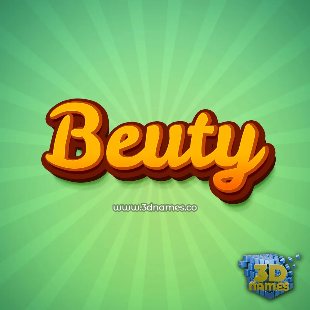 beuty in Green Rays style - 3D name wallpaper