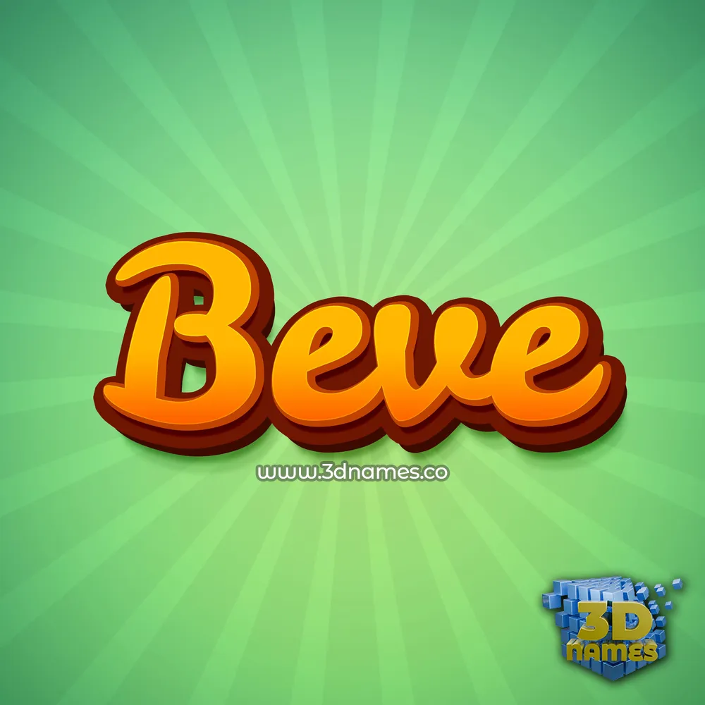 beve in Green Rays style - 3D name wallpaper