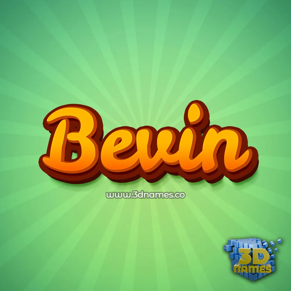 bevin in Green Rays style - 3D name wallpaper