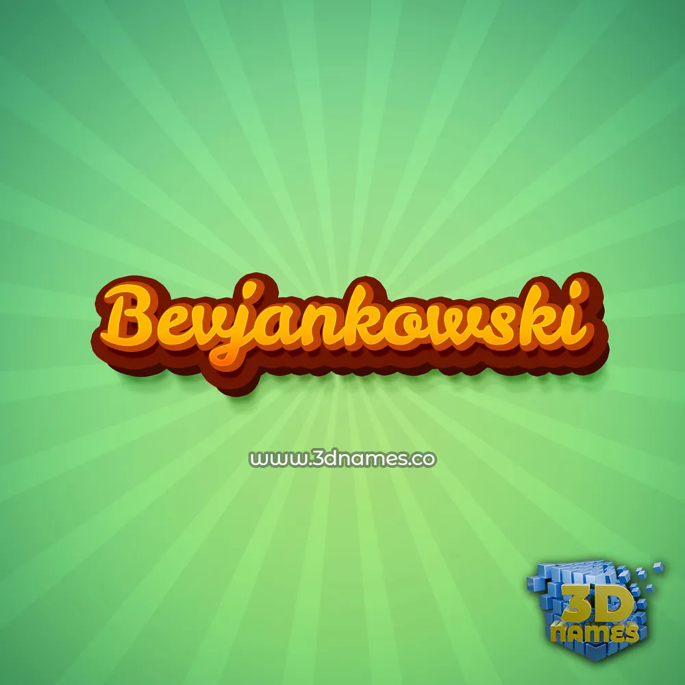 bevjankowski in Green Rays style - 3D name wallpaper