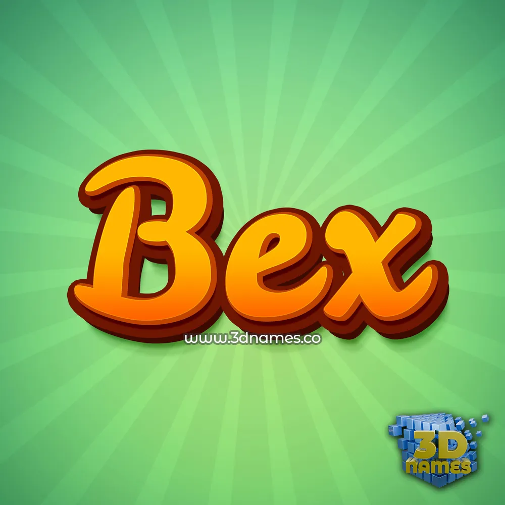 bex in Green Rays style - 3D name wallpaper