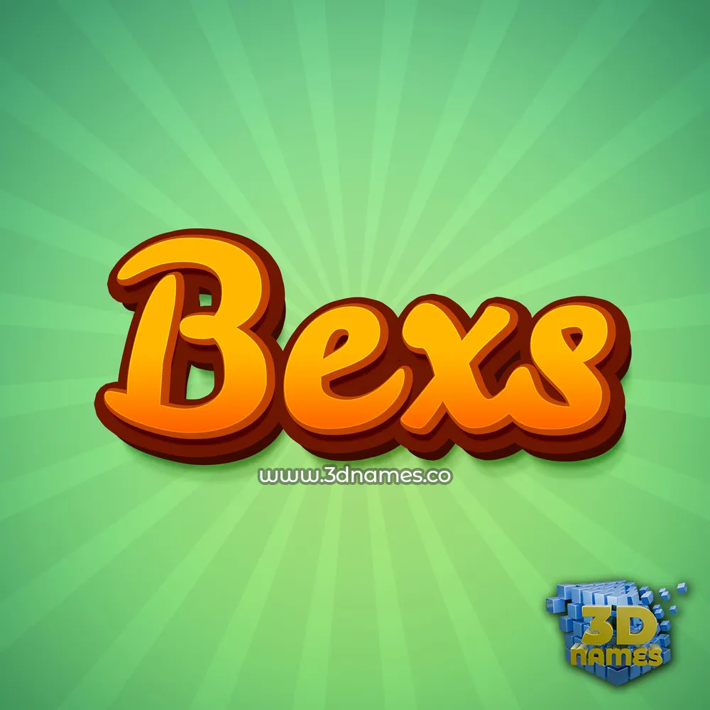 bexs in Green Rays style - 3D name wallpaper