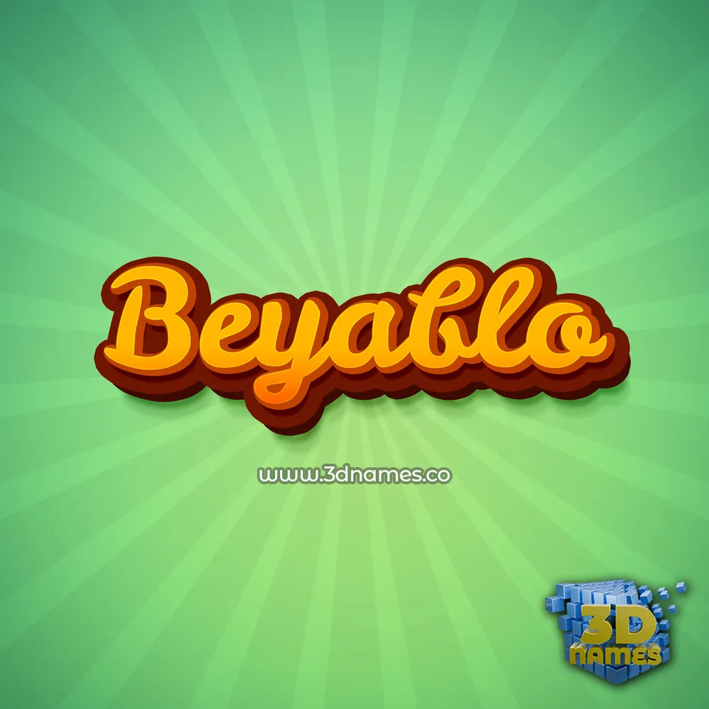 beyablo in Green Rays style - 3D name wallpaper