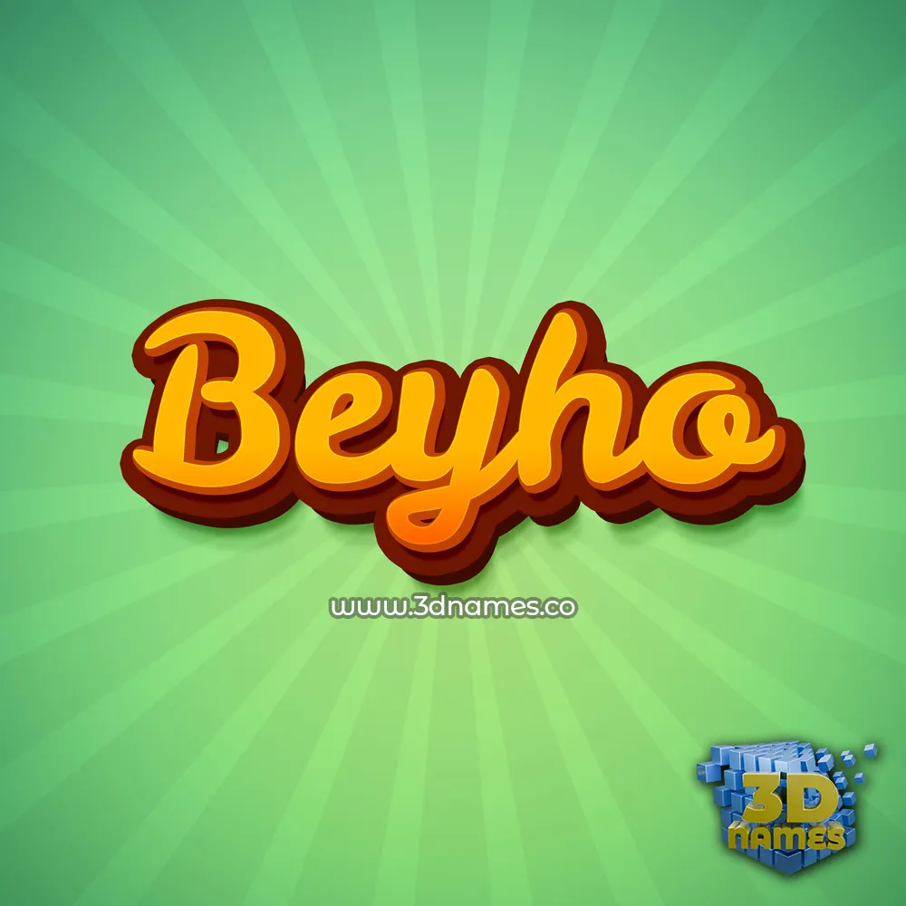 beyho in Green Rays style - 3D name wallpaper
