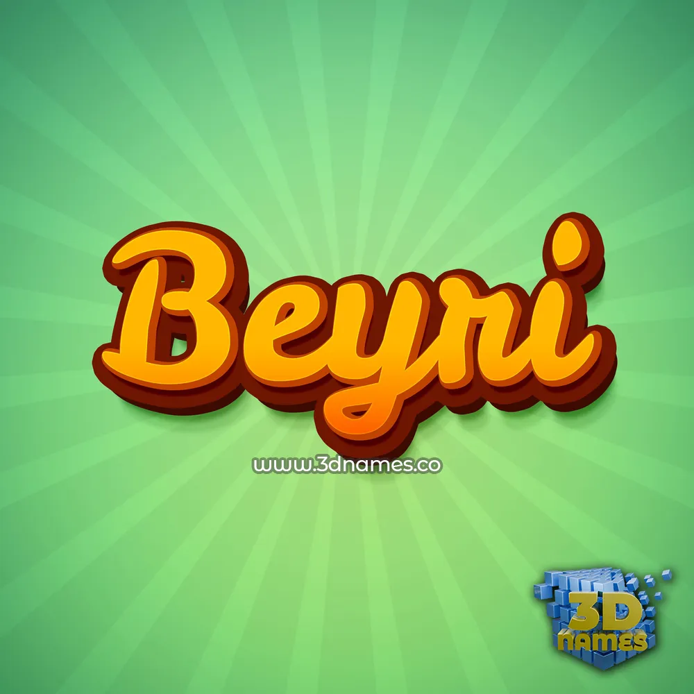 beyri in Green Rays style - 3D name wallpaper