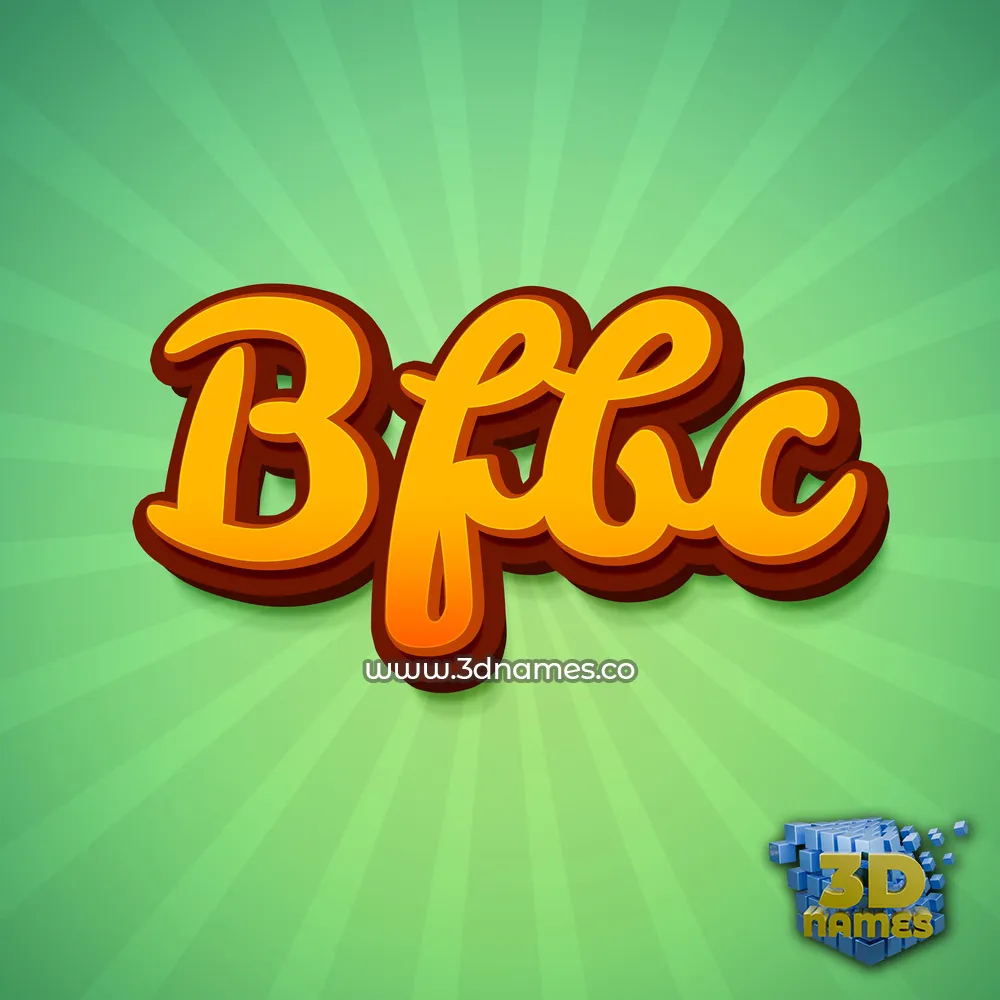 bfbc in Green Rays style - 3D name wallpaper