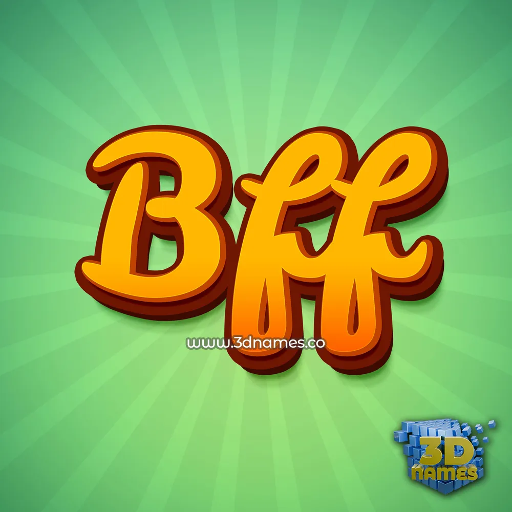 bff in Green Rays style - 3D name wallpaper
