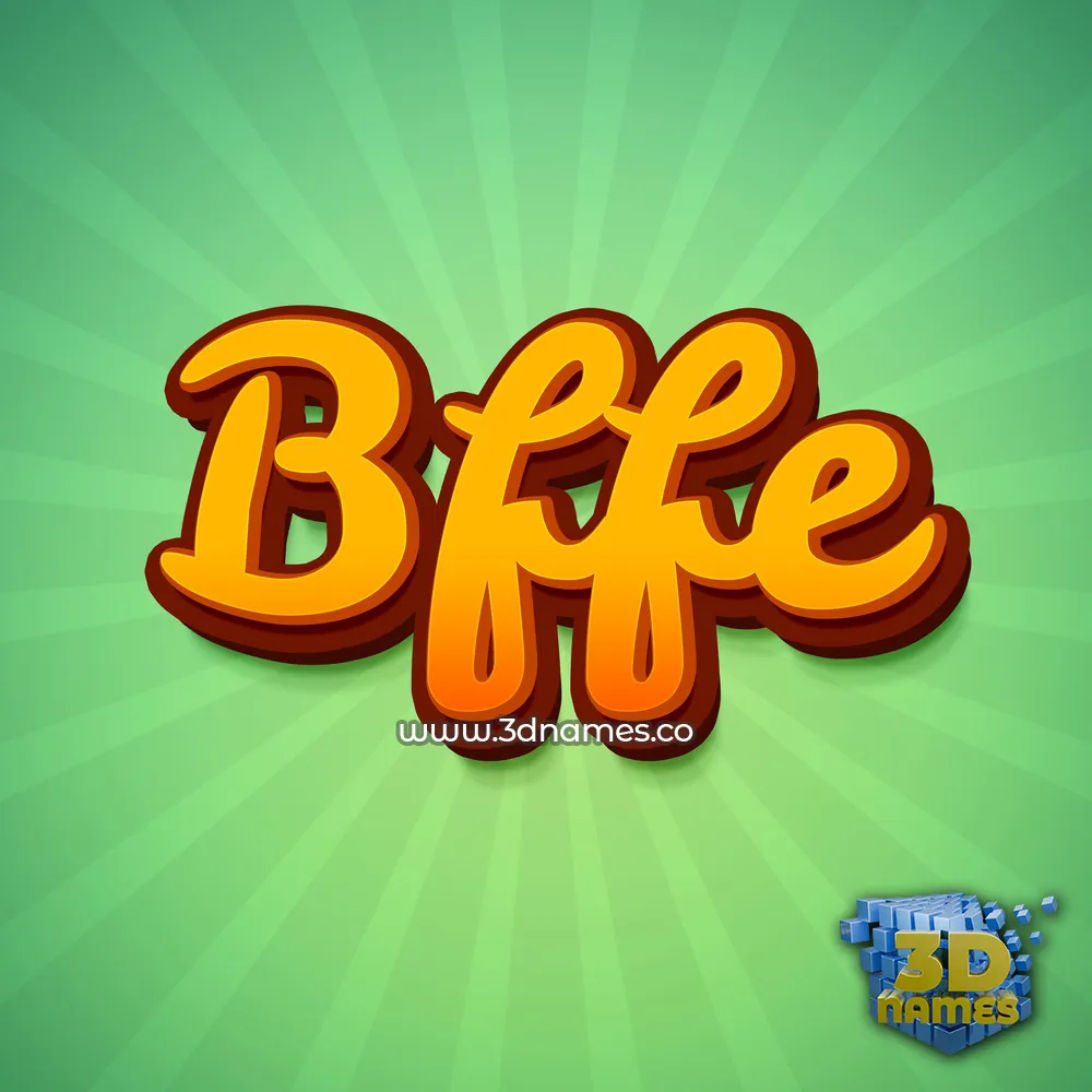 bffe in Green Rays style - 3D name wallpaper