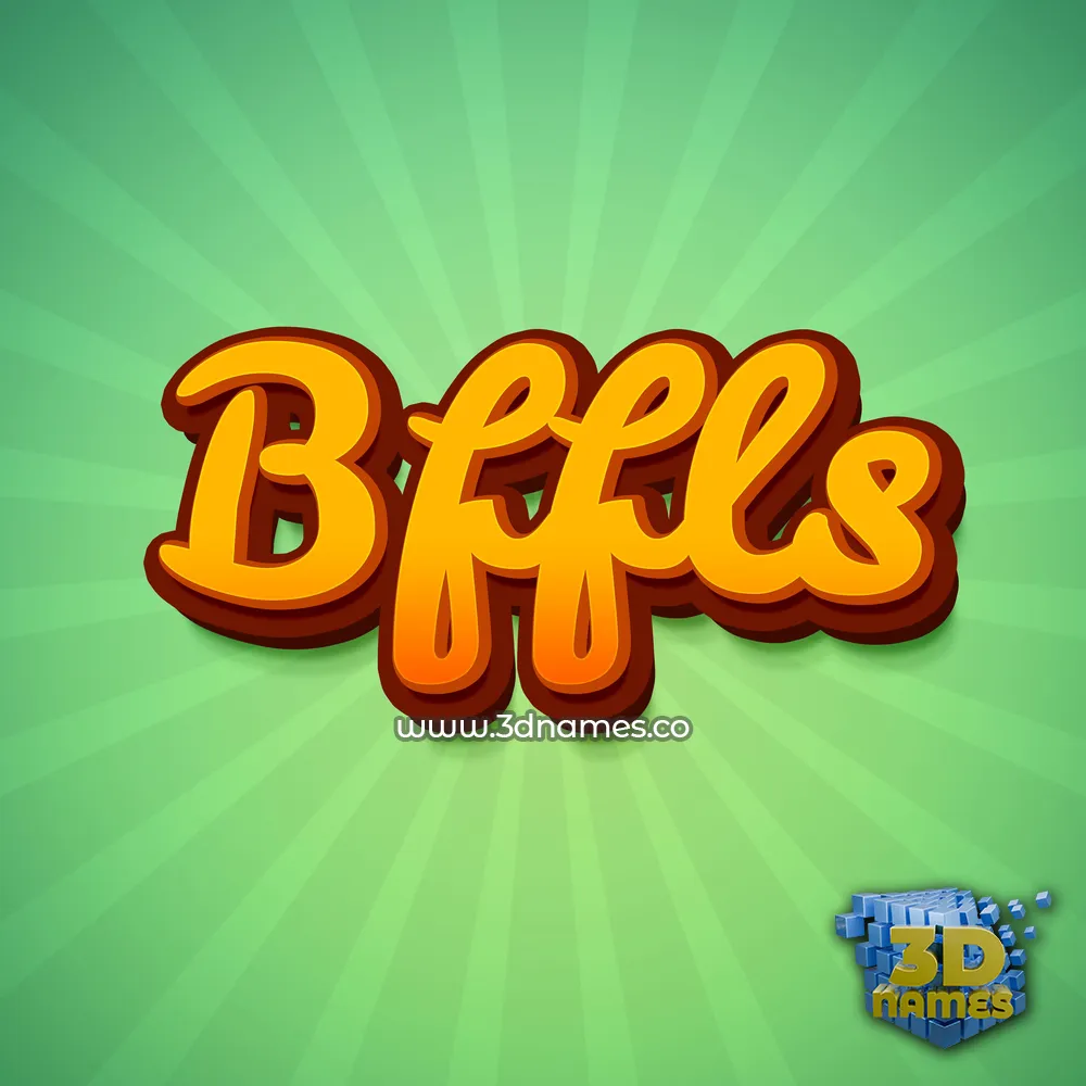 bffls in Green Rays style - 3D name wallpaper
