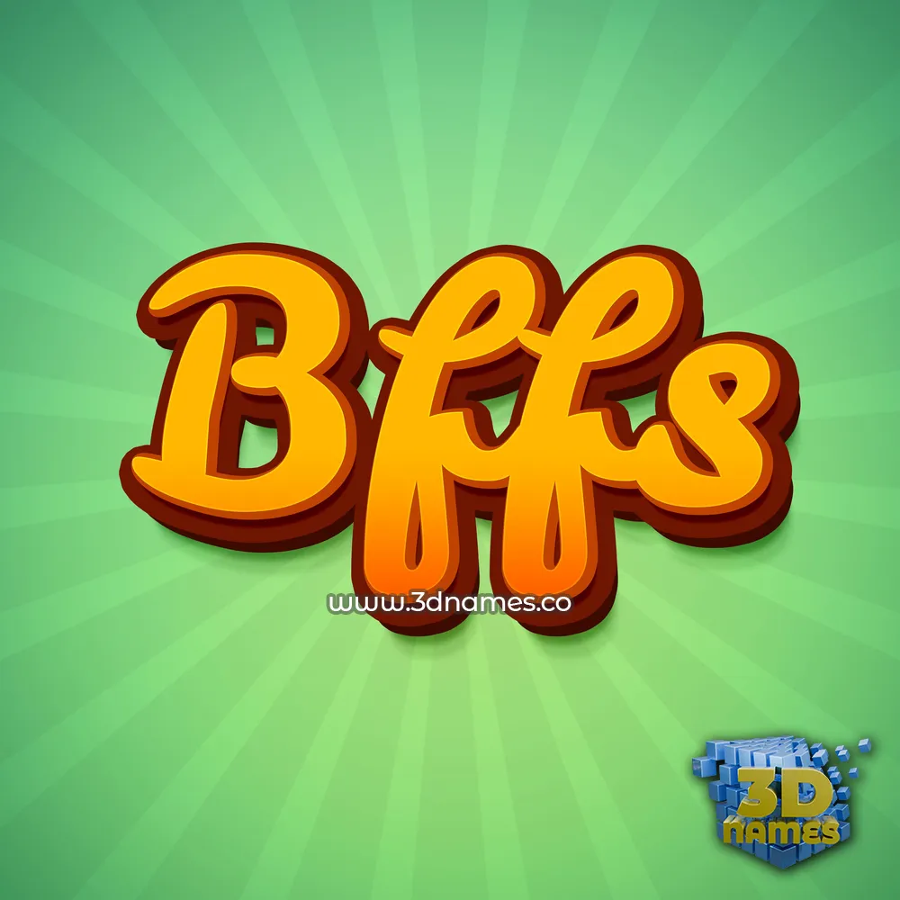bffs in Green Rays style - 3D name wallpaper