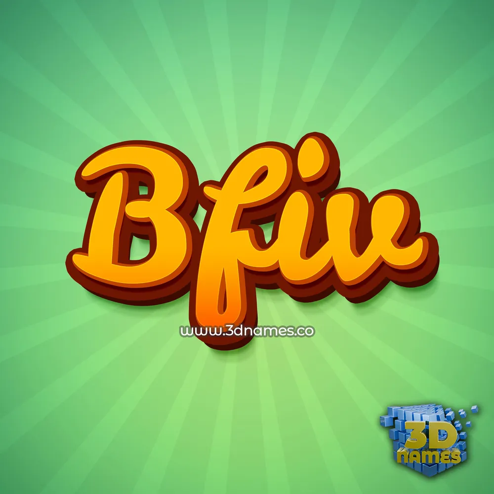 bfiv in Green Rays style - 3D name wallpaper
