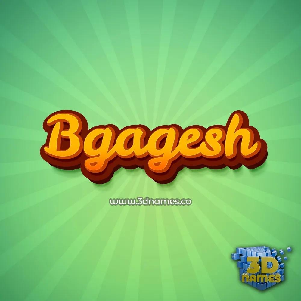 bgagesh in Green Rays style - 3D name wallpaper