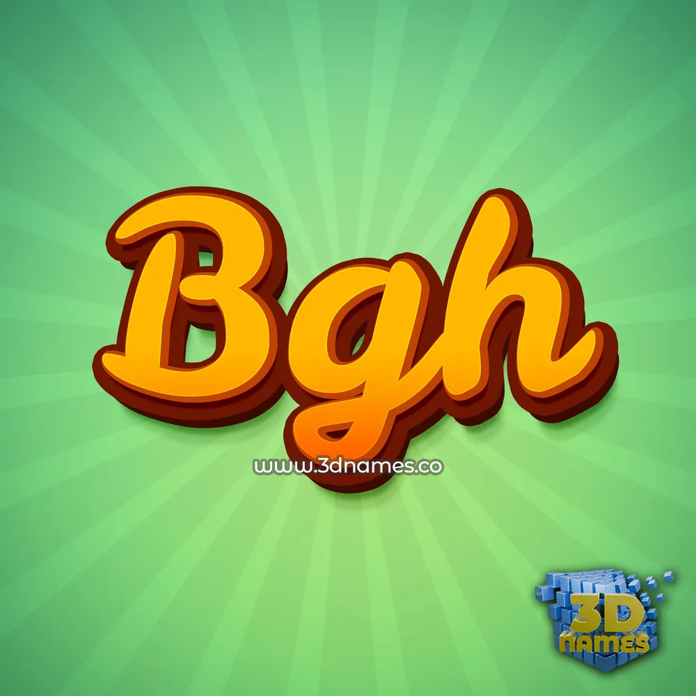 bgh in Green Rays style - 3D name wallpaper