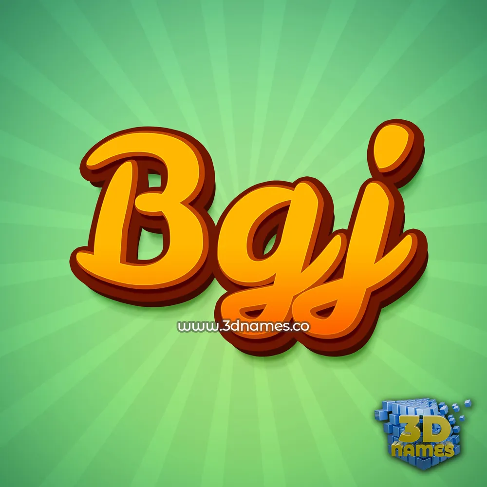 bgj in Green Rays style - 3D name wallpaper