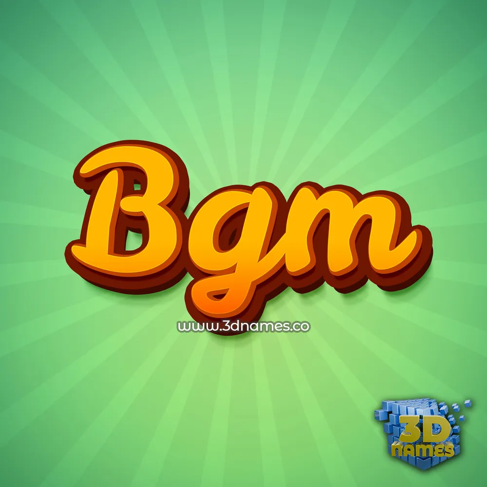 bgm in Green Rays style - 3D name wallpaper