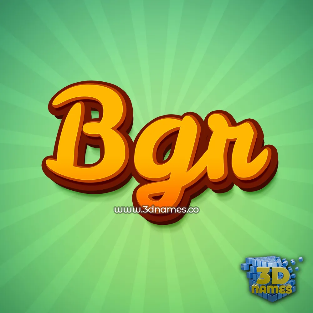 bgr in Green Rays style - 3D name wallpaper