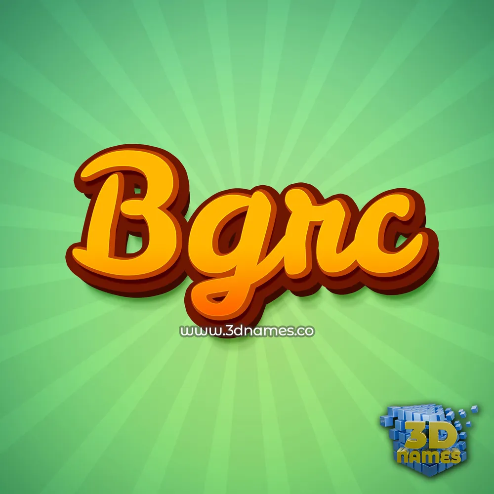 bgrc in Green Rays style - 3D name wallpaper