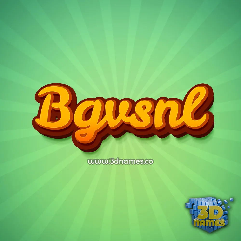 bgvsnl in Green Rays style - 3D name wallpaper