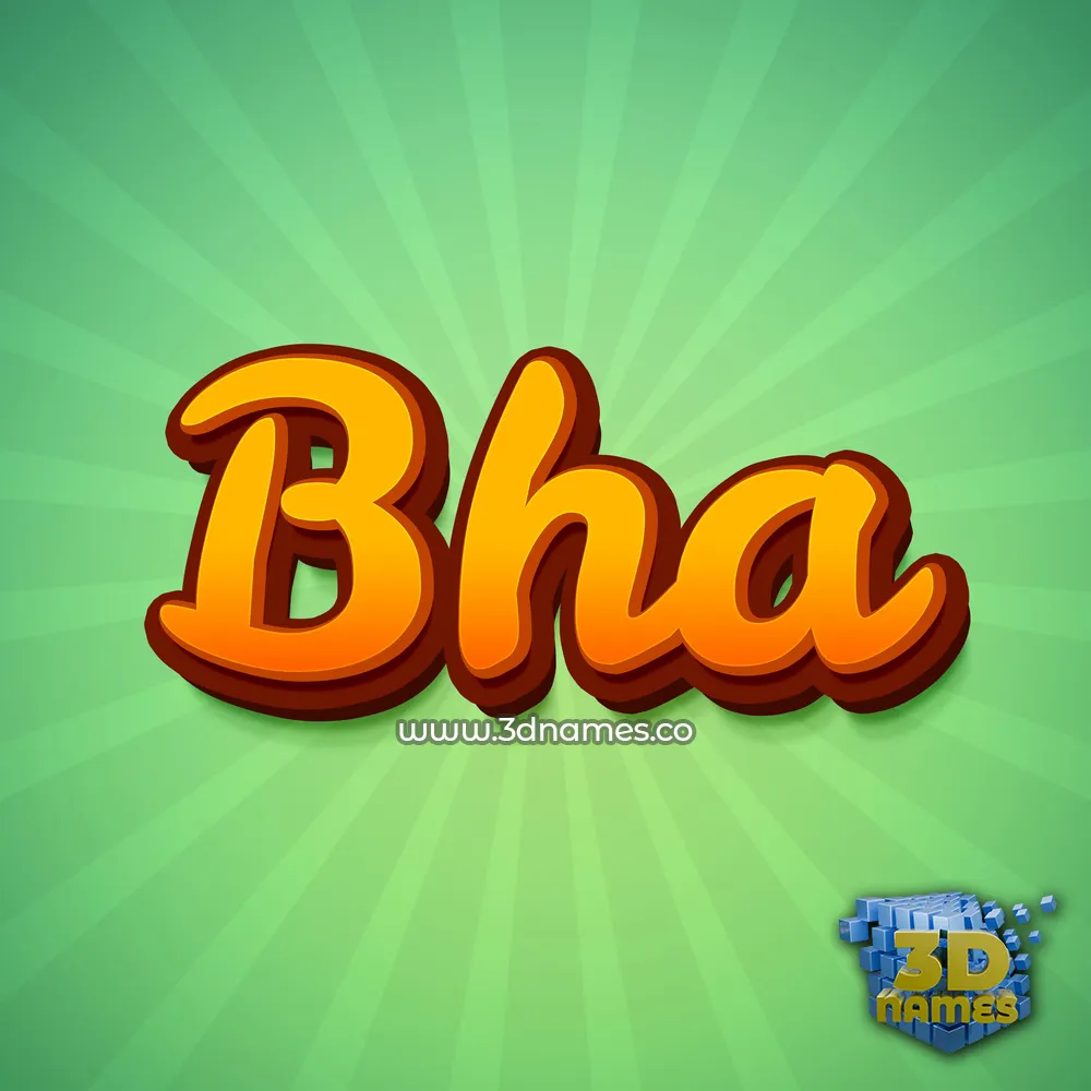 bha in Green Rays style - 3D name wallpaper