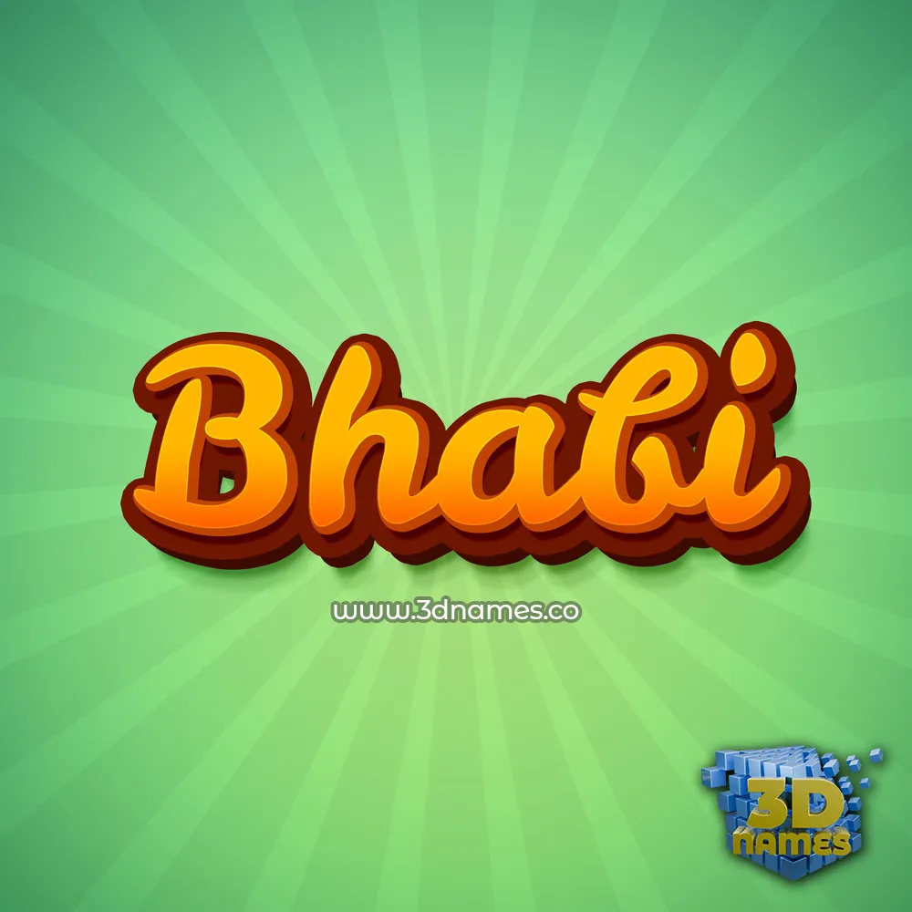 bhabi in Green Rays style - 3D name wallpaper