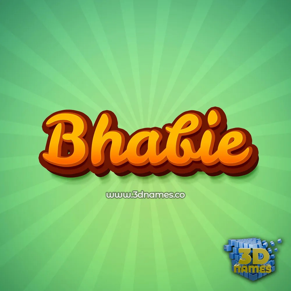 bhabie in Green Rays style - 3D name wallpaper