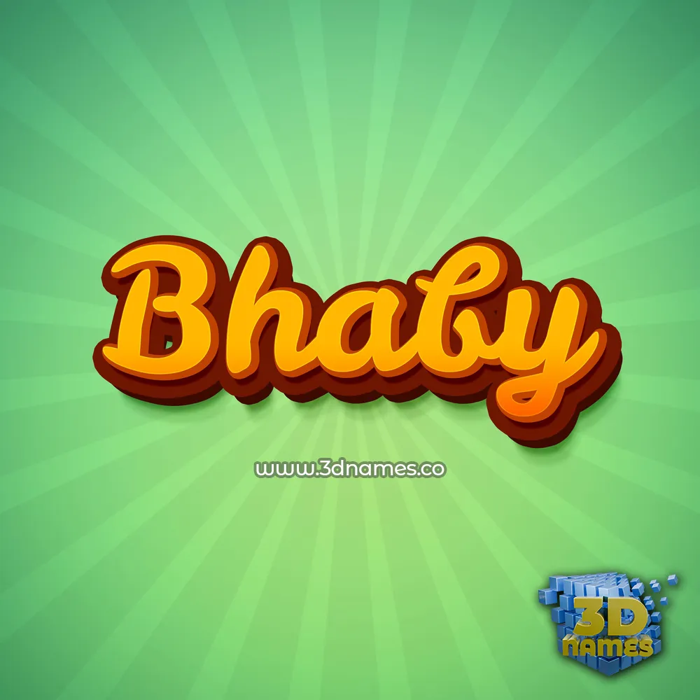 bhaby in Green Rays style - 3D name wallpaper