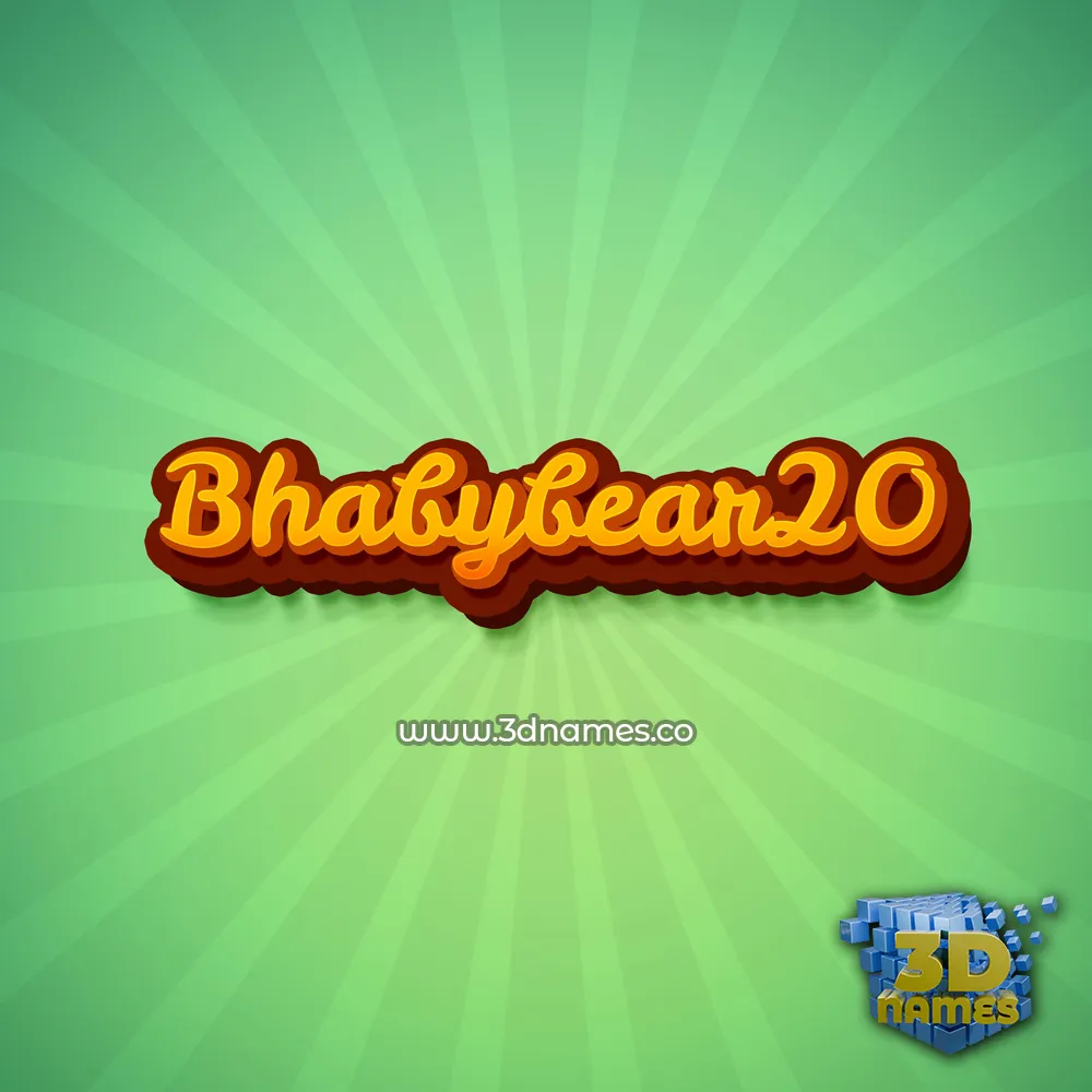 bhabybear20 in Green Rays style - 3D name wallpaper