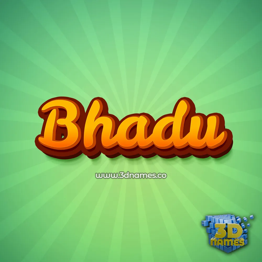 bhadu in Green Rays style - 3D name wallpaper