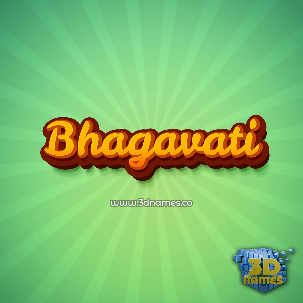 bhagavati in Green Rays style - 3D name wallpaper