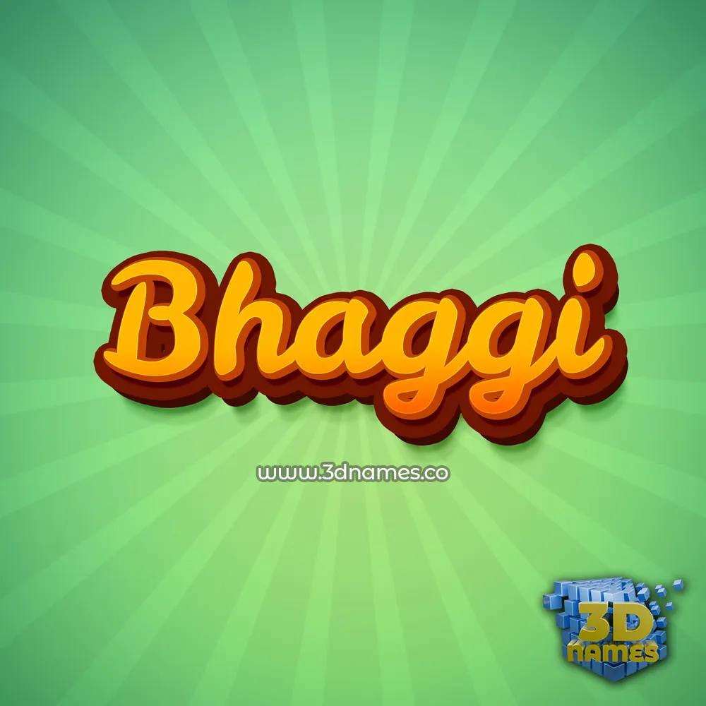 bhaggi in Green Rays style - 3D name wallpaper
