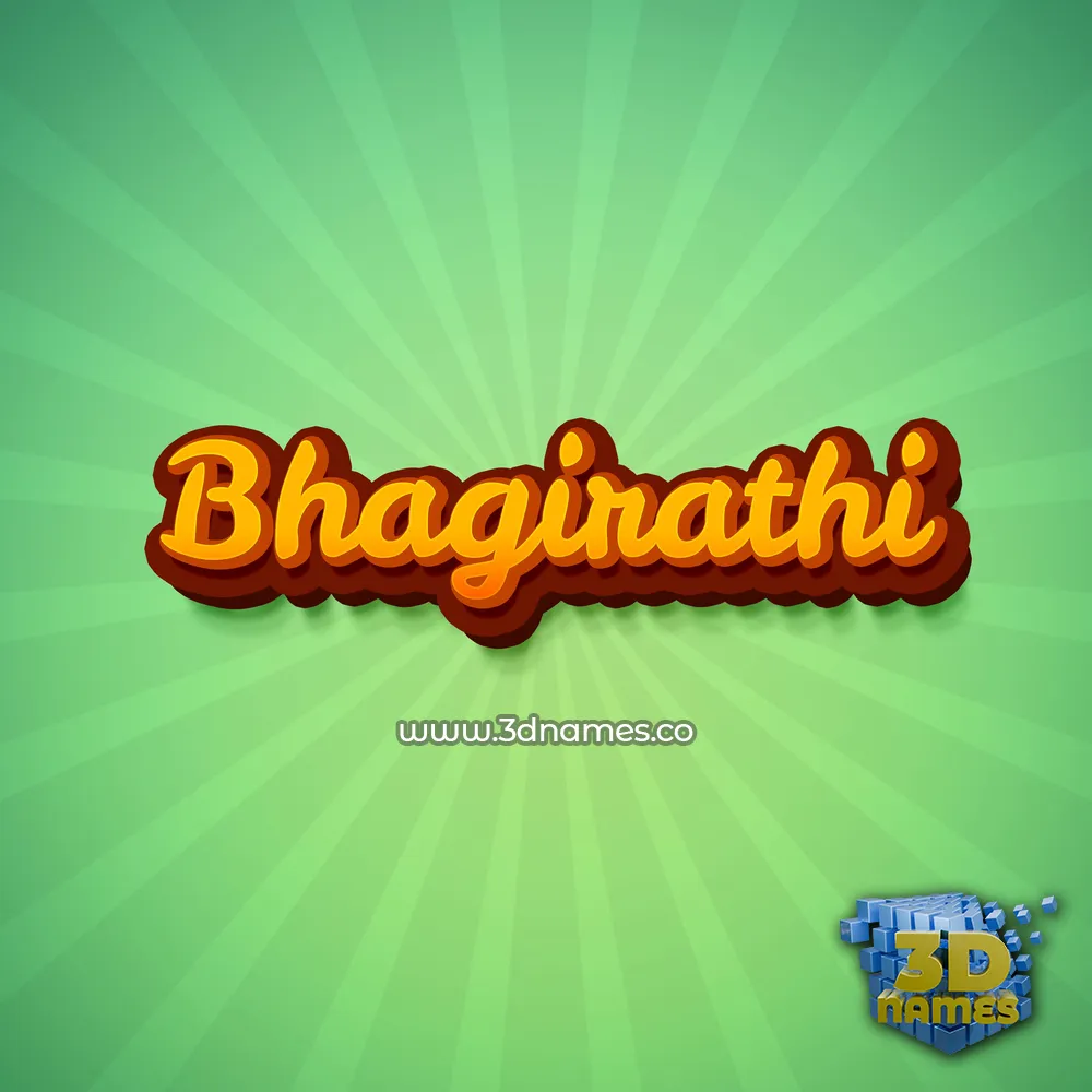 bhagirathi in Green Rays style - 3D name wallpaper