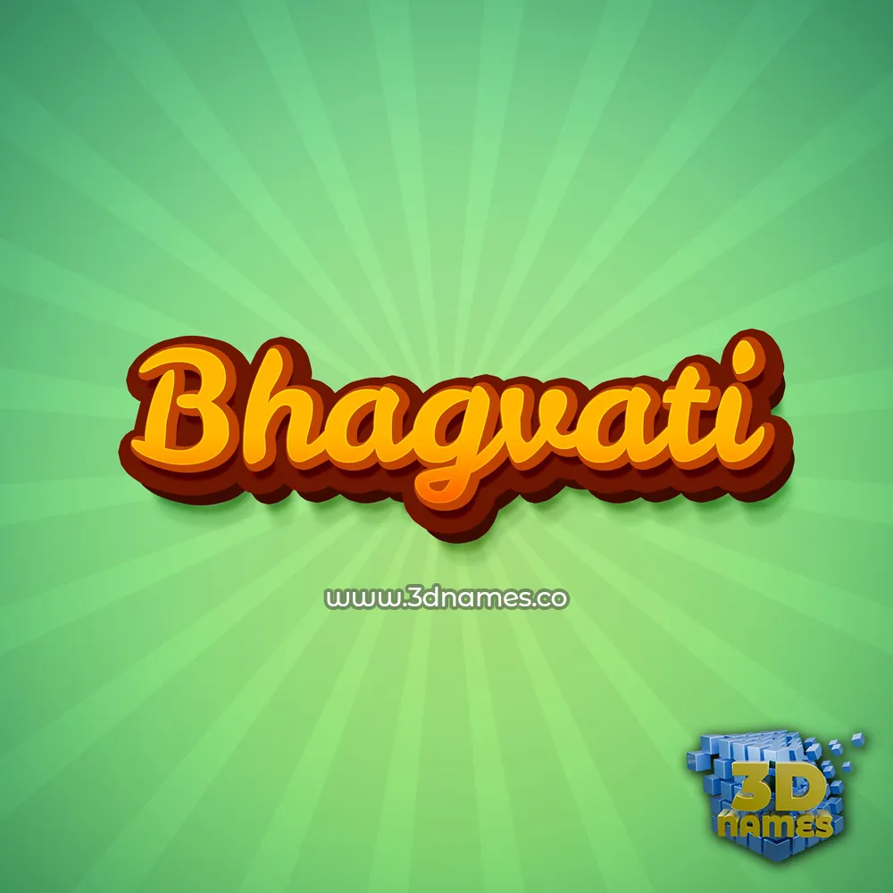 bhagvati in Green Rays style - 3D name wallpaper