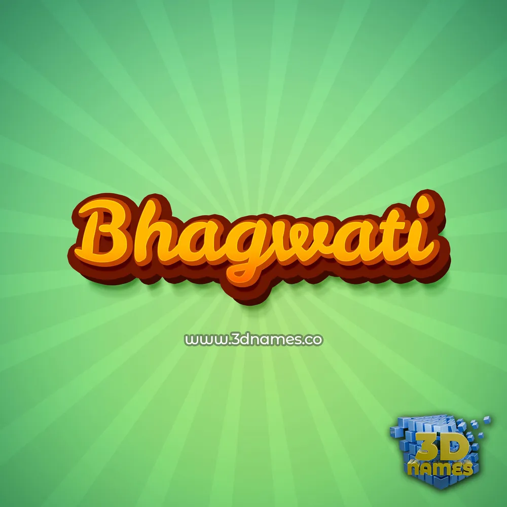 bhagwati in Green Rays style - 3D name wallpaper