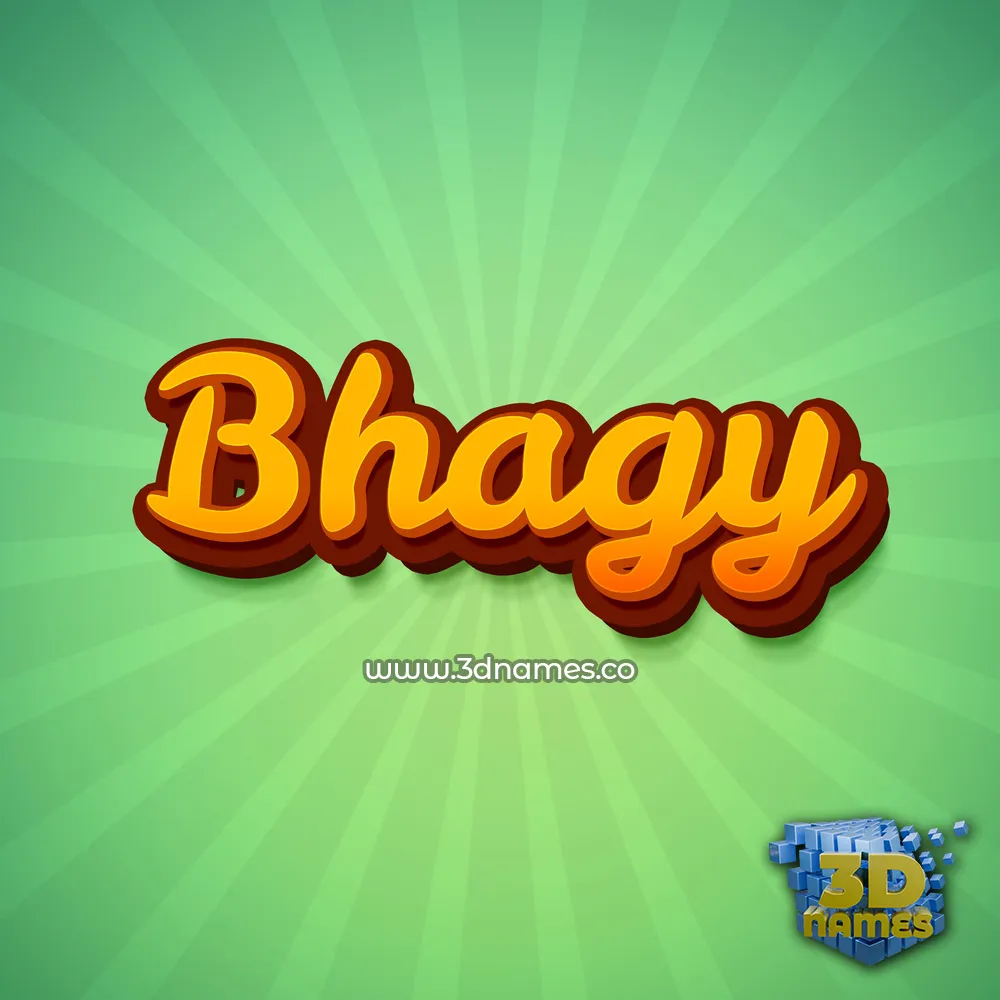 bhagy in Green Rays style - 3D name wallpaper