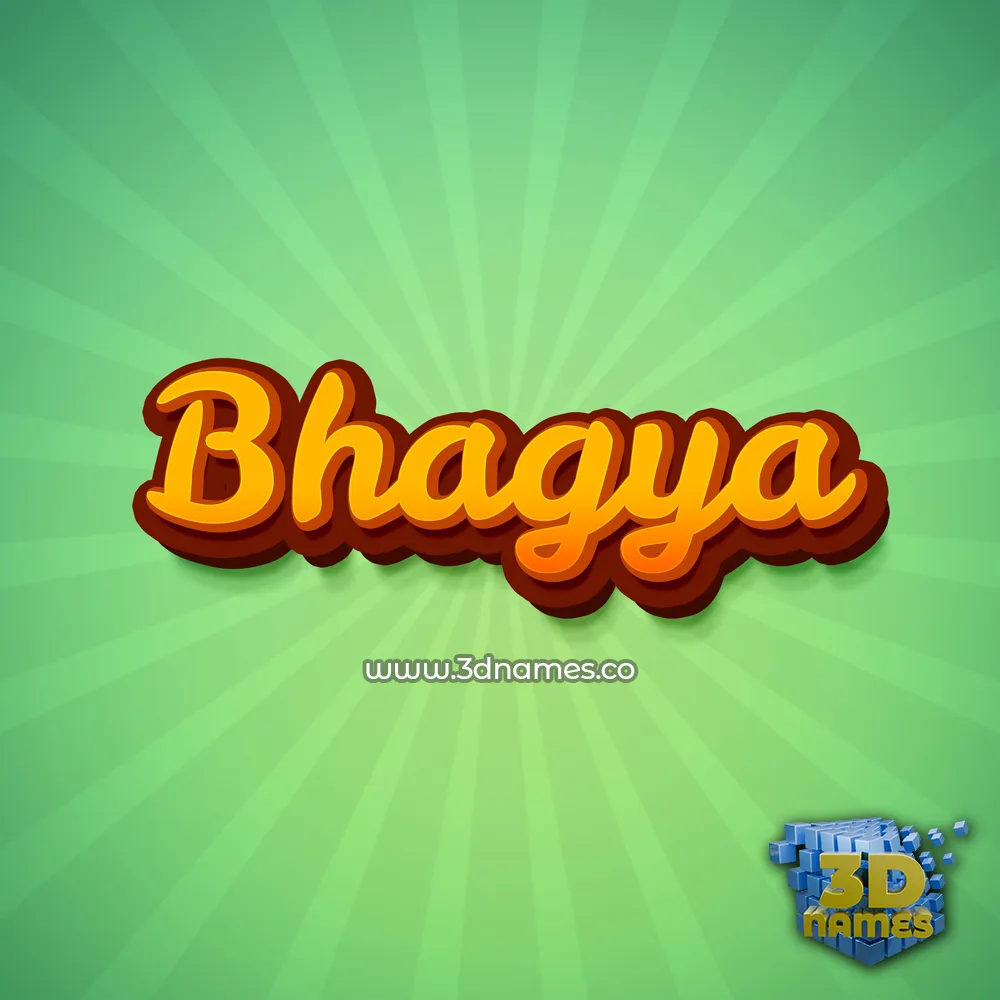bhagya in Green Rays style - 3D name wallpaper