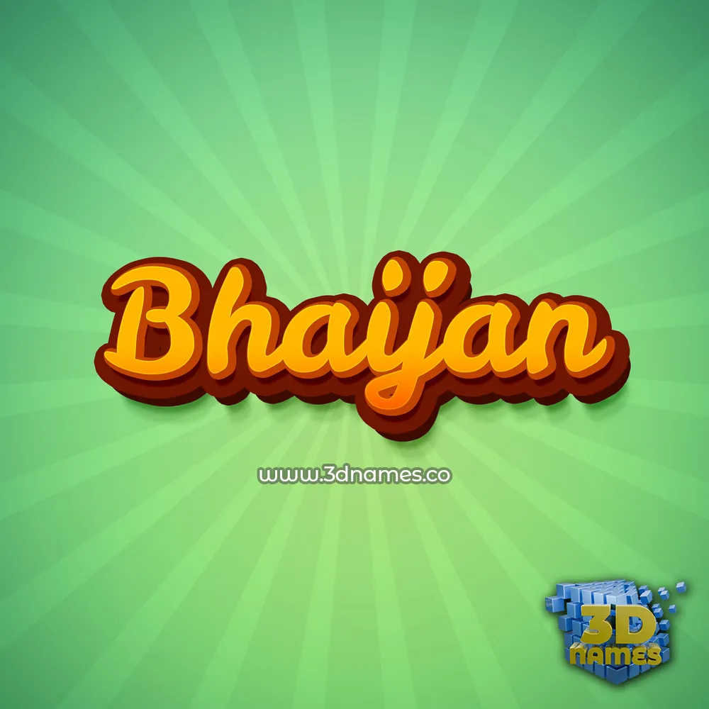 bhaijan in Green Rays style - 3D name wallpaper