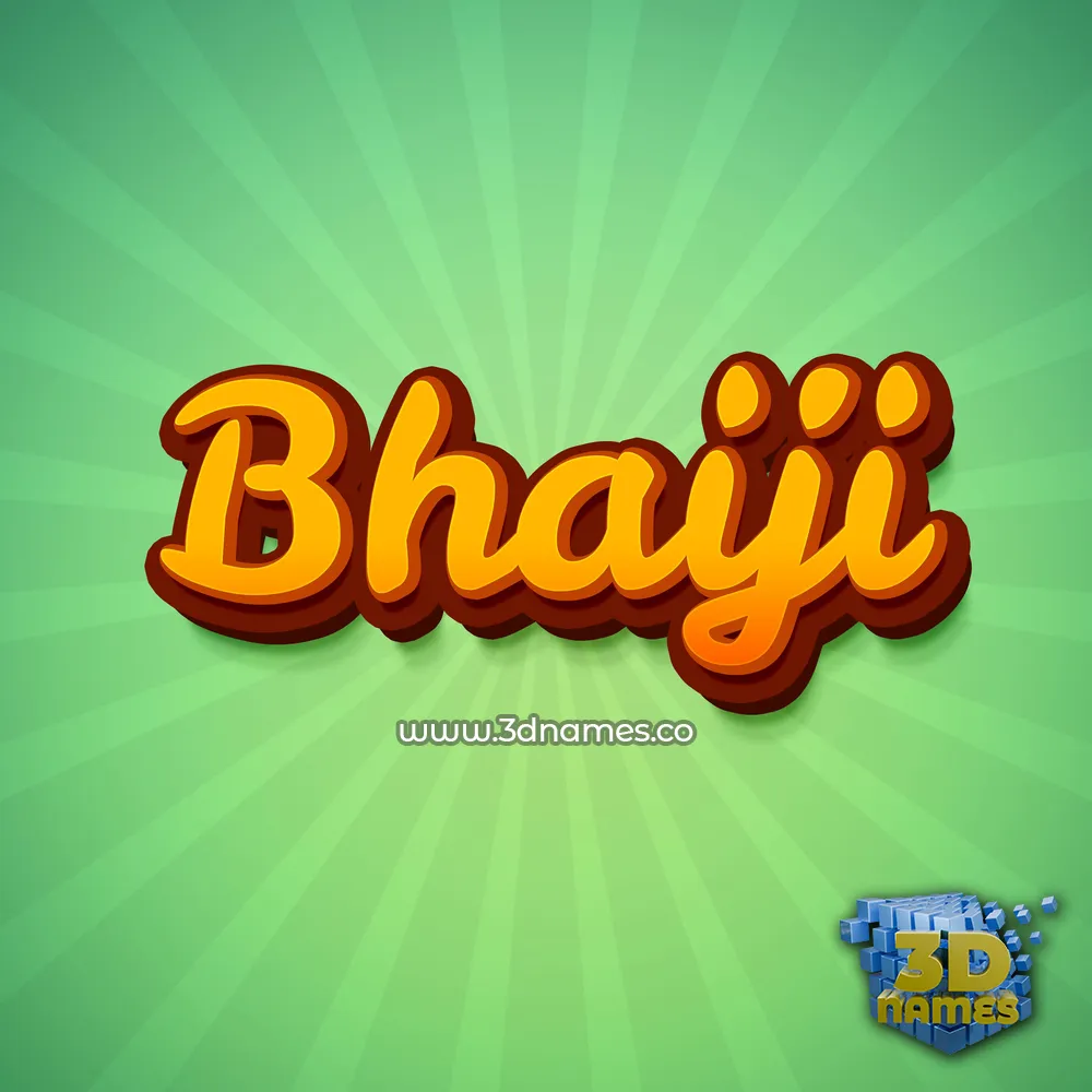 bhaiji in Green Rays style - 3D name wallpaper