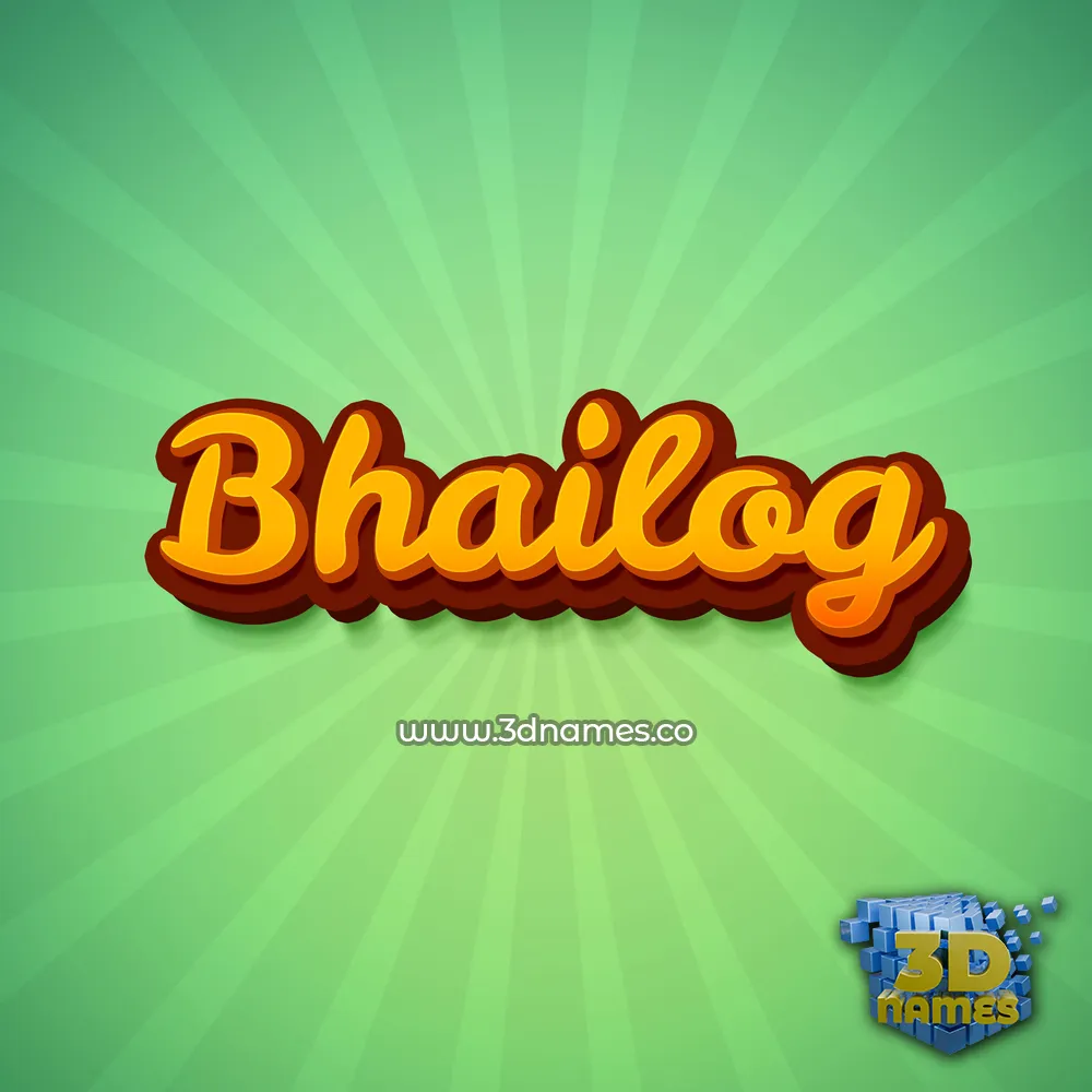 bhailog in Green Rays style - 3D name wallpaper