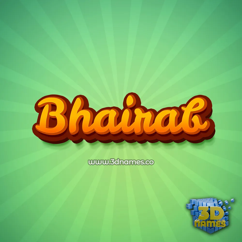 bhairab in Green Rays style - 3D name wallpaper