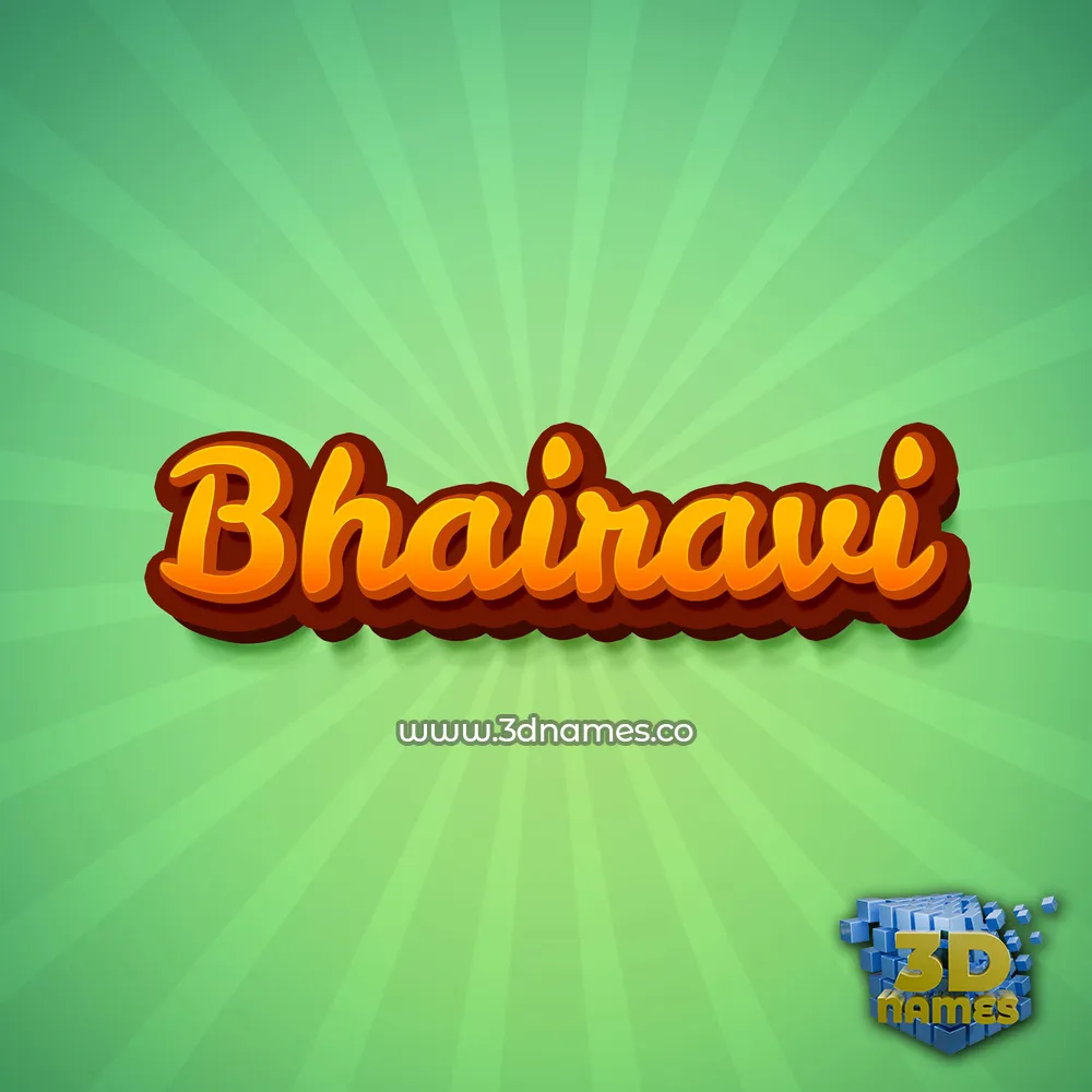 bhairavi in Green Rays style - 3D name wallpaper