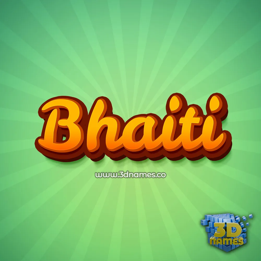 bhaiti in Green Rays style - 3D name wallpaper