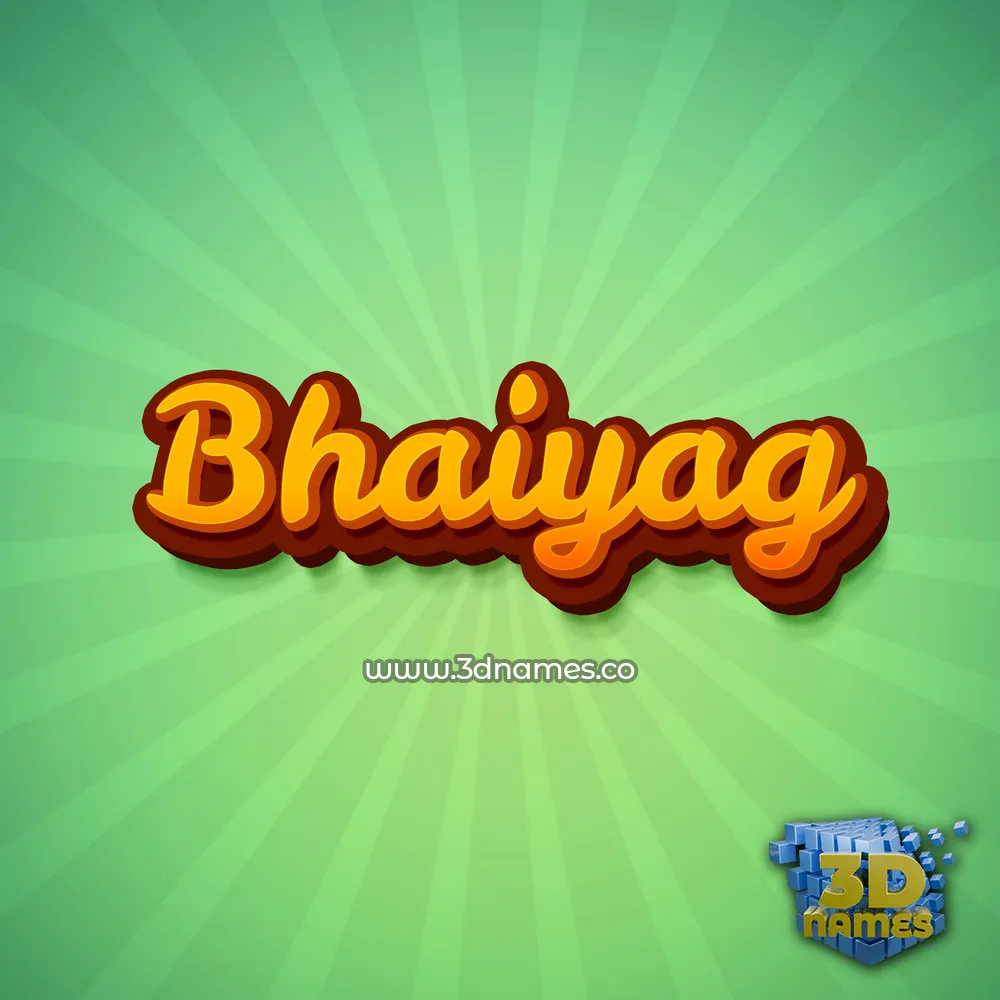 bhaiyag in Green Rays style - 3D name wallpaper