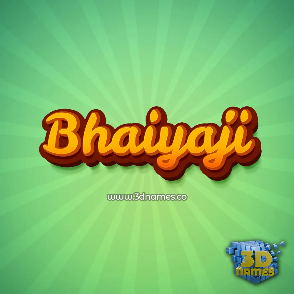 bhaiyaji in Green Rays style - 3D name wallpaper