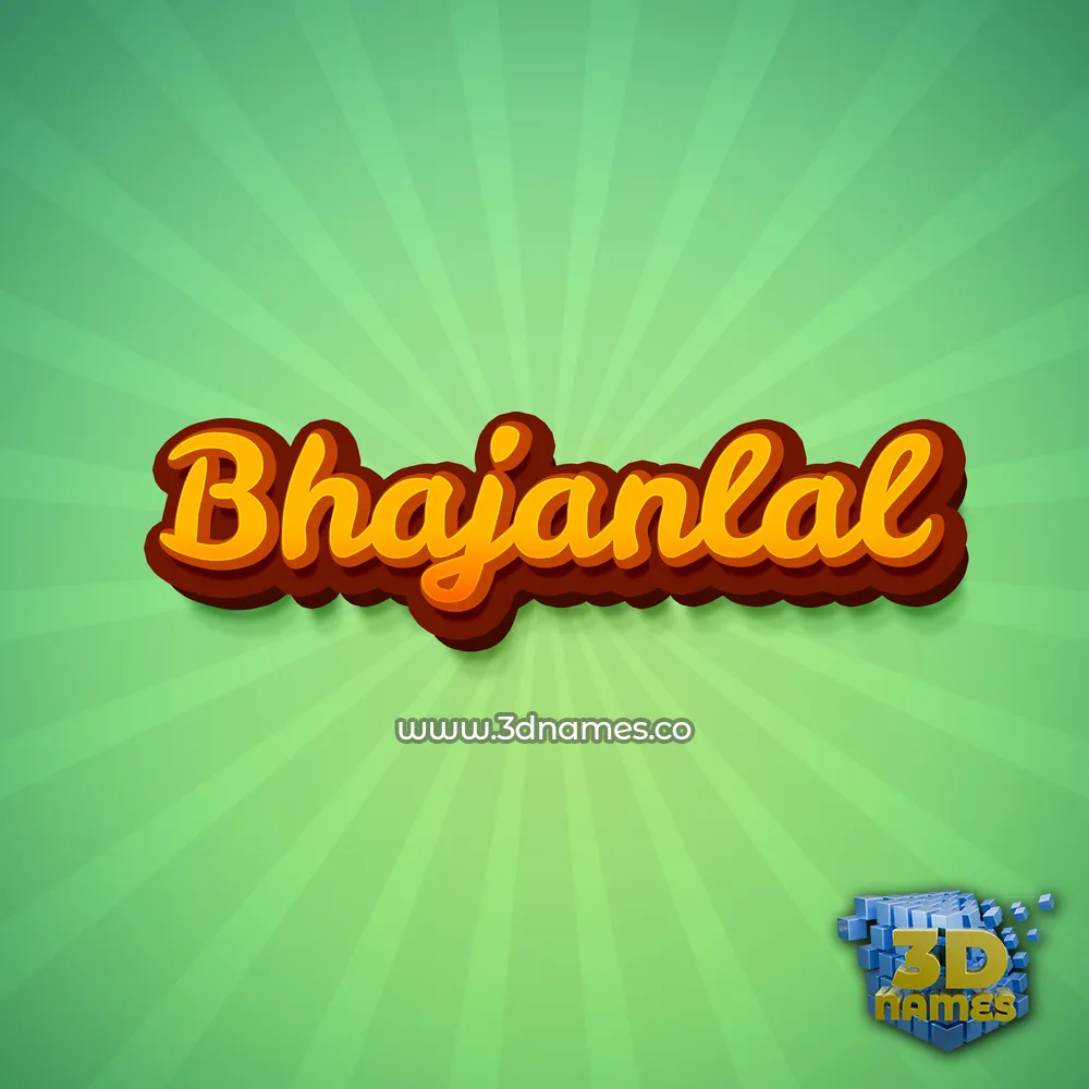 bhajanlal in Green Rays style - 3D name wallpaper