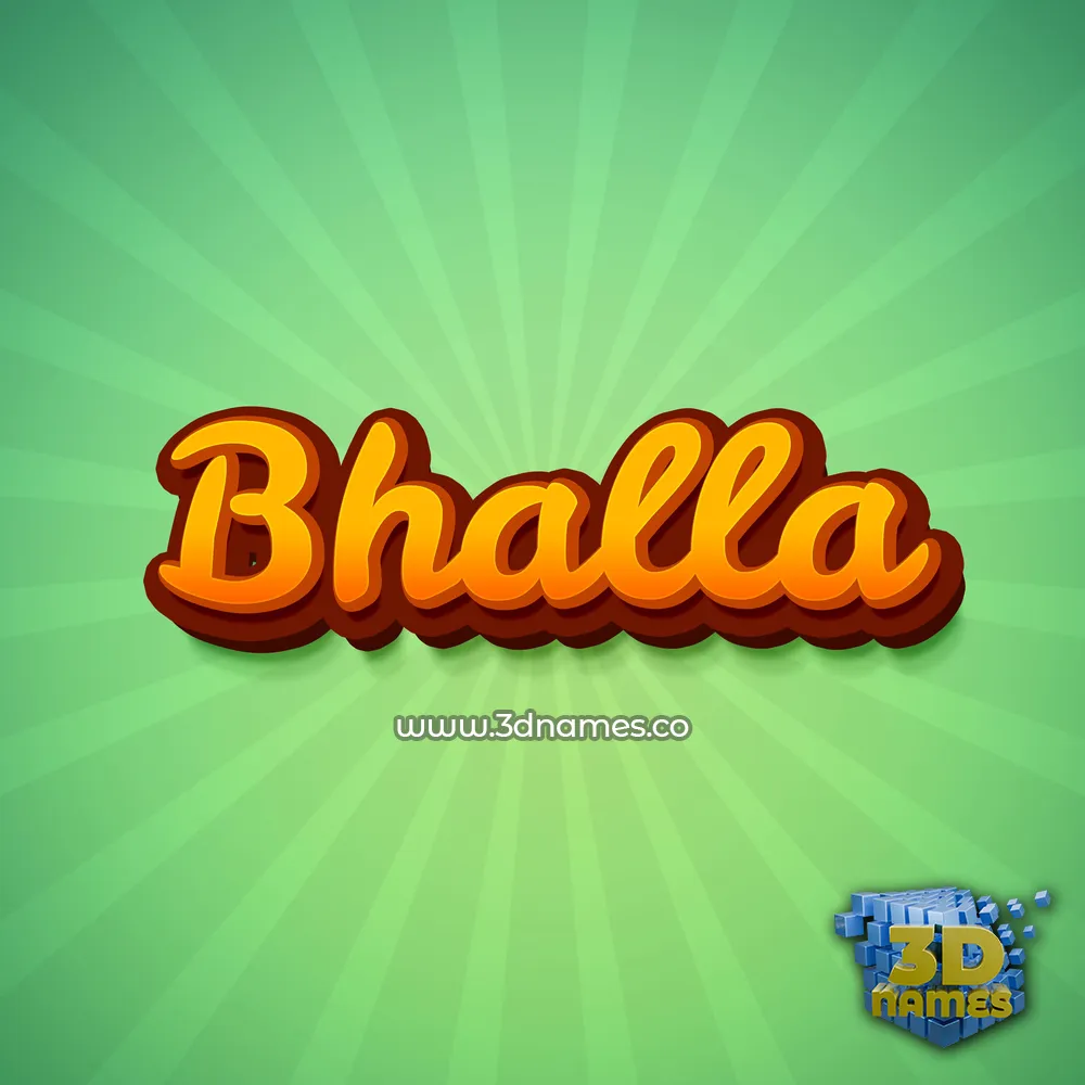 bhalla in Green Rays style - 3D name wallpaper