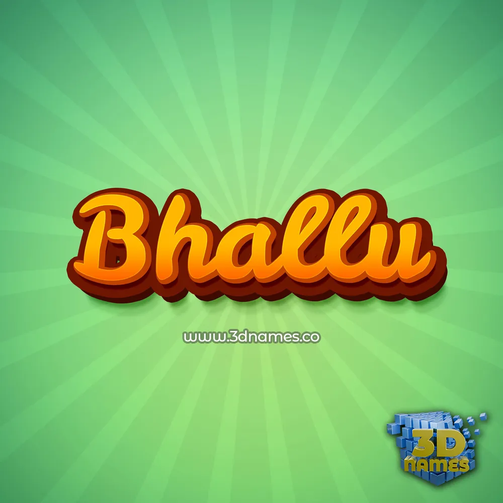 bhallu in Green Rays style - 3D name wallpaper
