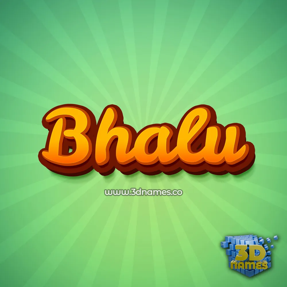 bhalu in Green Rays style - 3D name wallpaper
