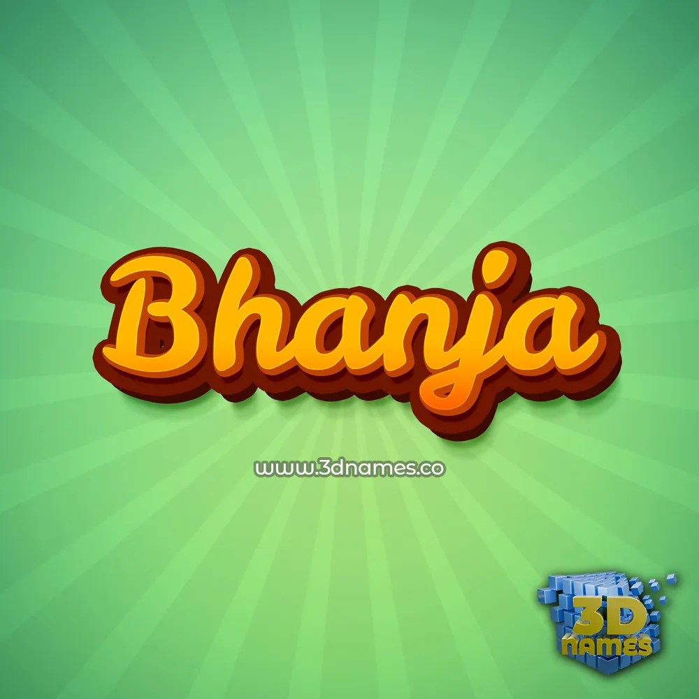 bhanja in Green Rays style - 3D name wallpaper