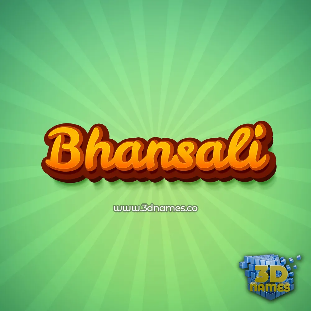 bhansali in Green Rays style - 3D name wallpaper