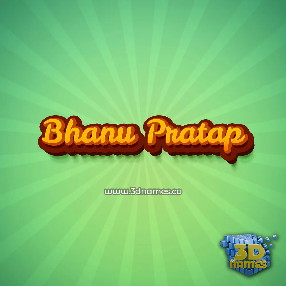 bhanu pratap in Green Rays style - 3D name wallpaper